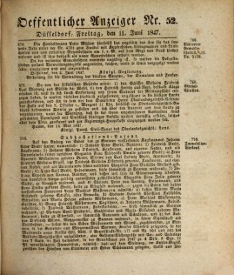 Amtsblatt für den Regierungsbezirk Düsseldorf Freitag 11. Juni 1847