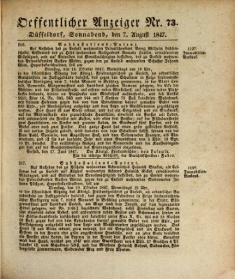 Amtsblatt für den Regierungsbezirk Düsseldorf Samstag 7. August 1847