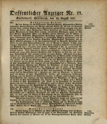 Amtsblatt für den Regierungsbezirk Düsseldorf Mittwoch 18. August 1847