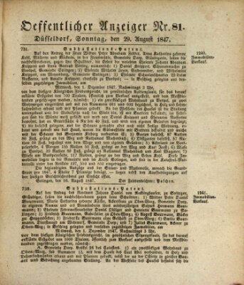 Amtsblatt für den Regierungsbezirk Düsseldorf Sonntag 29. August 1847