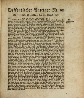 Amtsblatt für den Regierungsbezirk Düsseldorf Dienstag 31. August 1847