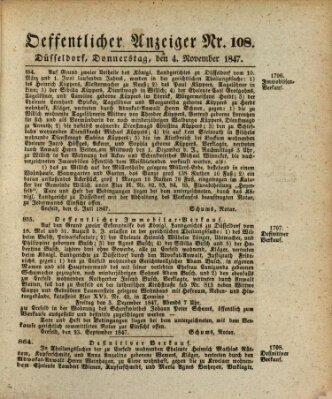 Amtsblatt für den Regierungsbezirk Düsseldorf Donnerstag 4. November 1847