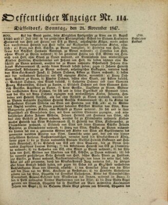 Amtsblatt für den Regierungsbezirk Düsseldorf Sonntag 21. November 1847