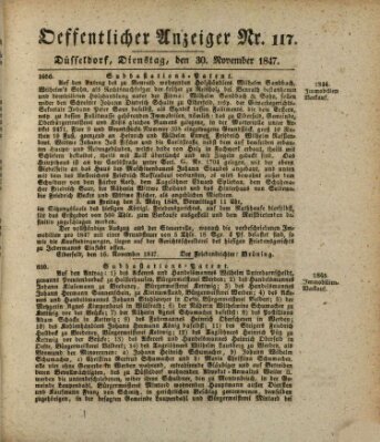 Amtsblatt für den Regierungsbezirk Düsseldorf Dienstag 30. November 1847