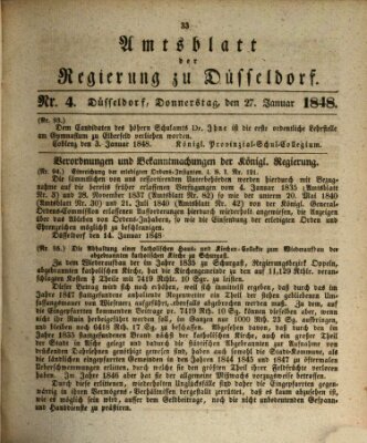 Amtsblatt für den Regierungsbezirk Düsseldorf Donnerstag 27. Januar 1848