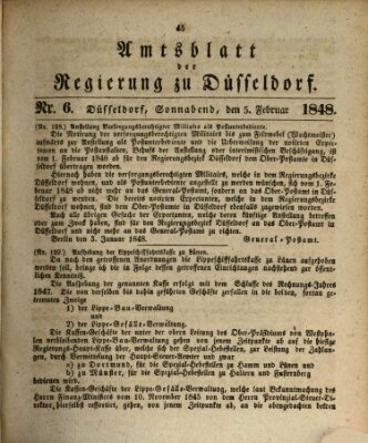 Amtsblatt für den Regierungsbezirk Düsseldorf Samstag 5. Februar 1848