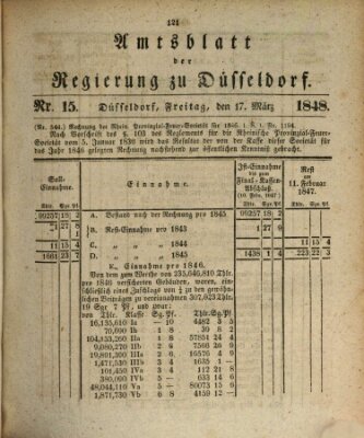 Amtsblatt für den Regierungsbezirk Düsseldorf Freitag 17. März 1848