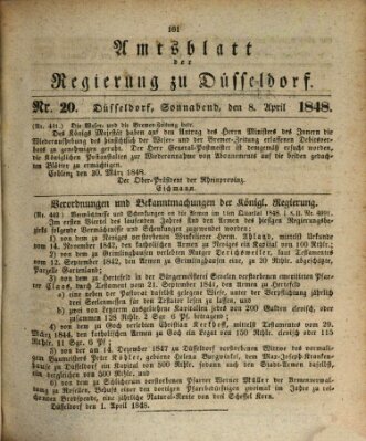 Amtsblatt für den Regierungsbezirk Düsseldorf Samstag 8. April 1848