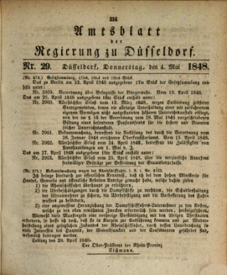 Amtsblatt für den Regierungsbezirk Düsseldorf Donnerstag 4. Mai 1848