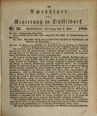 Amtsblatt für den Regierungsbezirk Düsseldorf Freitag 2. Juni 1848