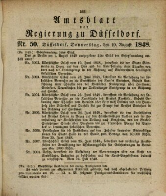 Amtsblatt für den Regierungsbezirk Düsseldorf Donnerstag 10. August 1848