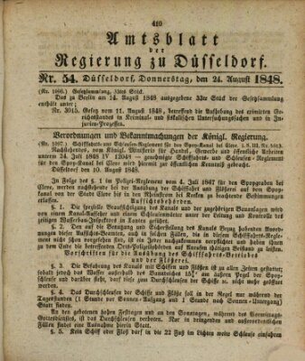 Amtsblatt für den Regierungsbezirk Düsseldorf Donnerstag 24. August 1848