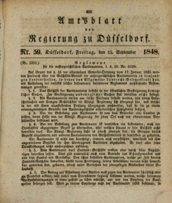 Amtsblatt für den Regierungsbezirk Düsseldorf Freitag 15. September 1848