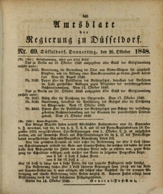 Amtsblatt für den Regierungsbezirk Düsseldorf Donnerstag 26. Oktober 1848