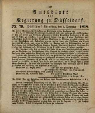 Amtsblatt für den Regierungsbezirk Düsseldorf Dienstag 5. Dezember 1848