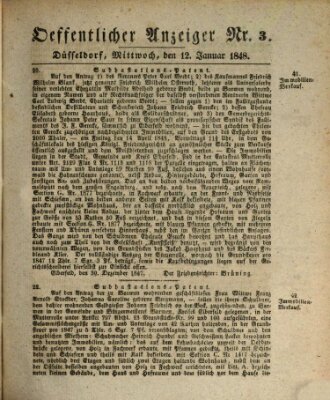 Amtsblatt für den Regierungsbezirk Düsseldorf Mittwoch 12. Januar 1848