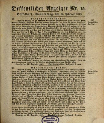 Amtsblatt für den Regierungsbezirk Düsseldorf Donnerstag 17. Februar 1848