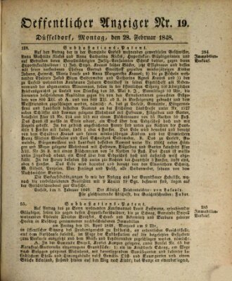 Amtsblatt für den Regierungsbezirk Düsseldorf Montag 28. Februar 1848