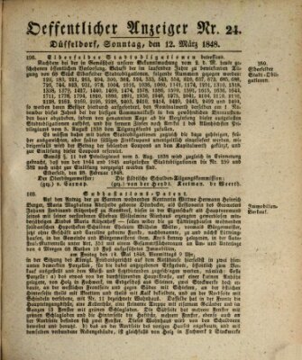 Amtsblatt für den Regierungsbezirk Düsseldorf Sonntag 12. März 1848