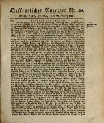 Amtsblatt für den Regierungsbezirk Düsseldorf Freitag 24. März 1848