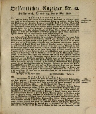 Amtsblatt für den Regierungsbezirk Düsseldorf Dienstag 9. Mai 1848