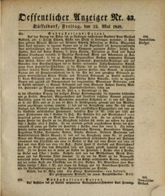 Amtsblatt für den Regierungsbezirk Düsseldorf Freitag 12. Mai 1848