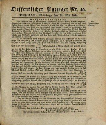 Amtsblatt für den Regierungsbezirk Düsseldorf Montag 22. Mai 1848