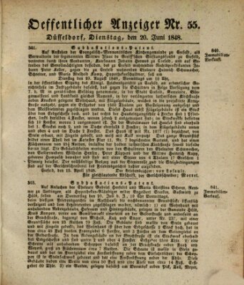 Amtsblatt für den Regierungsbezirk Düsseldorf Dienstag 20. Juni 1848