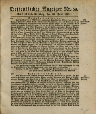 Amtsblatt für den Regierungsbezirk Düsseldorf Freitag 30. Juni 1848