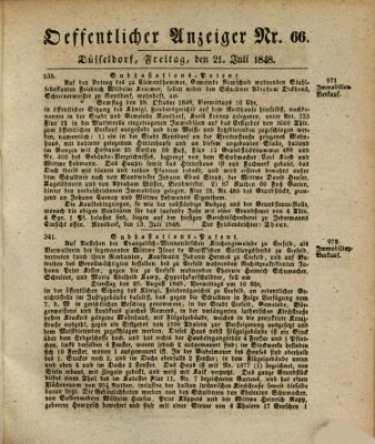 Amtsblatt für den Regierungsbezirk Düsseldorf Freitag 21. Juli 1848