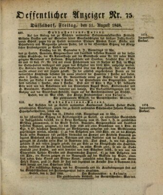 Amtsblatt für den Regierungsbezirk Düsseldorf Freitag 11. August 1848