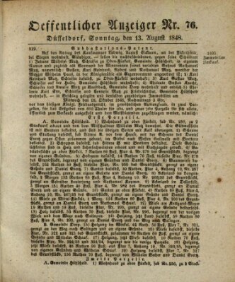 Amtsblatt für den Regierungsbezirk Düsseldorf Sonntag 13. August 1848