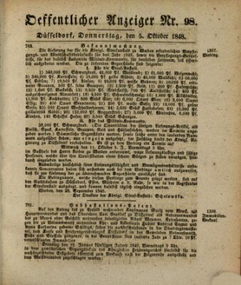 Amtsblatt für den Regierungsbezirk Düsseldorf Donnerstag 5. Oktober 1848