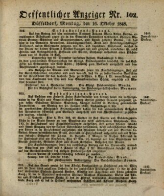 Amtsblatt für den Regierungsbezirk Düsseldorf Montag 16. Oktober 1848