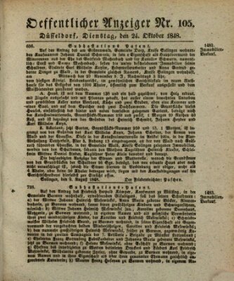 Amtsblatt für den Regierungsbezirk Düsseldorf Dienstag 24. Oktober 1848