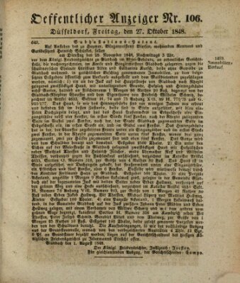 Amtsblatt für den Regierungsbezirk Düsseldorf Freitag 27. Oktober 1848