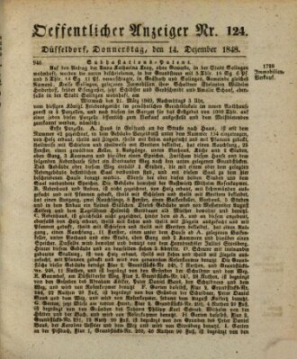 Amtsblatt für den Regierungsbezirk Düsseldorf Donnerstag 14. Dezember 1848