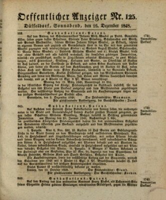 Amtsblatt für den Regierungsbezirk Düsseldorf Samstag 16. Dezember 1848