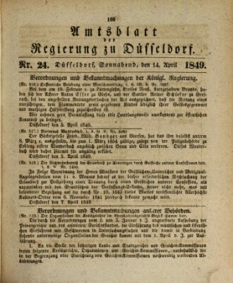 Amtsblatt für den Regierungsbezirk Düsseldorf Samstag 14. April 1849