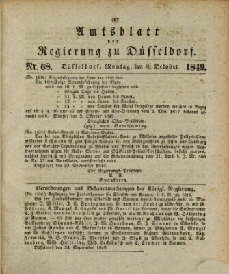 Amtsblatt für den Regierungsbezirk Düsseldorf Montag 8. Oktober 1849