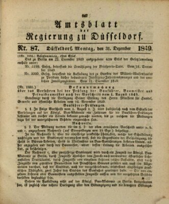 Amtsblatt für den Regierungsbezirk Düsseldorf Montag 31. Dezember 1849