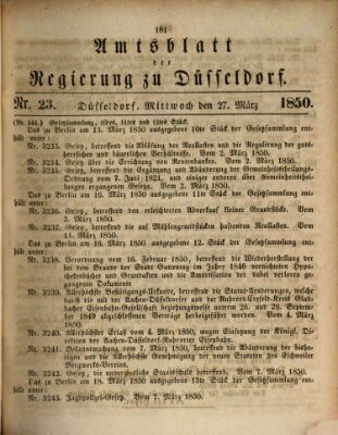 Amtsblatt für den Regierungsbezirk Düsseldorf Mittwoch 27. März 1850