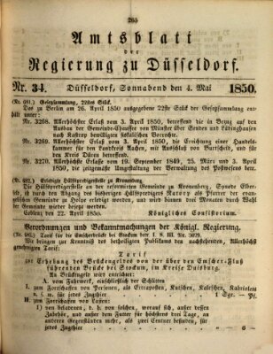 Amtsblatt für den Regierungsbezirk Düsseldorf Samstag 4. Mai 1850