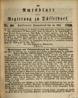 Amtsblatt für den Regierungsbezirk Düsseldorf Samstag 18. Mai 1850