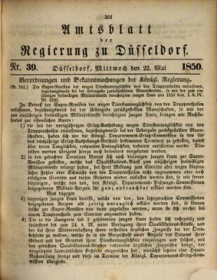 Amtsblatt für den Regierungsbezirk Düsseldorf Mittwoch 22. Mai 1850