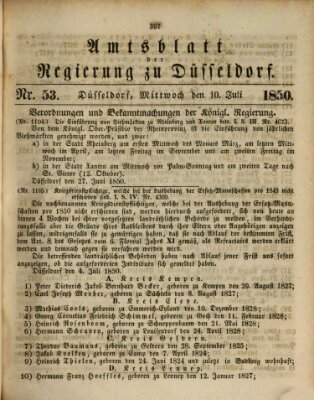 Amtsblatt für den Regierungsbezirk Düsseldorf Mittwoch 10. Juli 1850