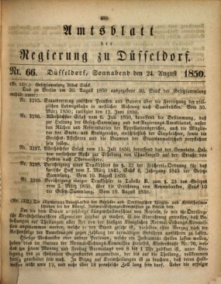 Amtsblatt für den Regierungsbezirk Düsseldorf Samstag 24. August 1850