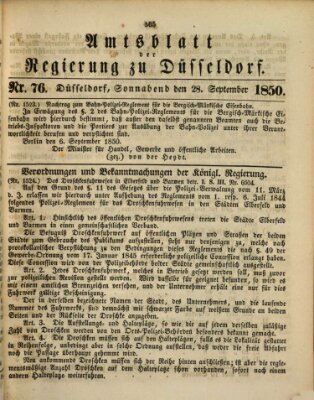 Amtsblatt für den Regierungsbezirk Düsseldorf Samstag 28. September 1850