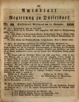 Amtsblatt für den Regierungsbezirk Düsseldorf Mittwoch 13. November 1850