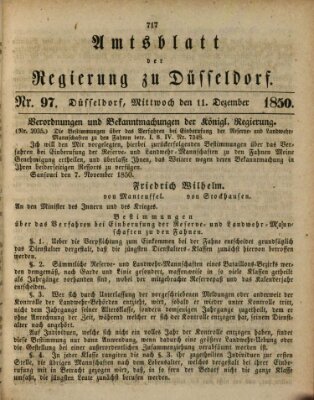 Amtsblatt für den Regierungsbezirk Düsseldorf Mittwoch 11. Dezember 1850